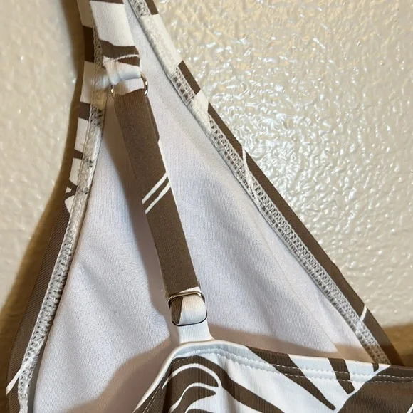 Tommy Bahama Brown White Resortwear Tropical Leaf Spaghetti Strap Dress - Picture 6 of 10